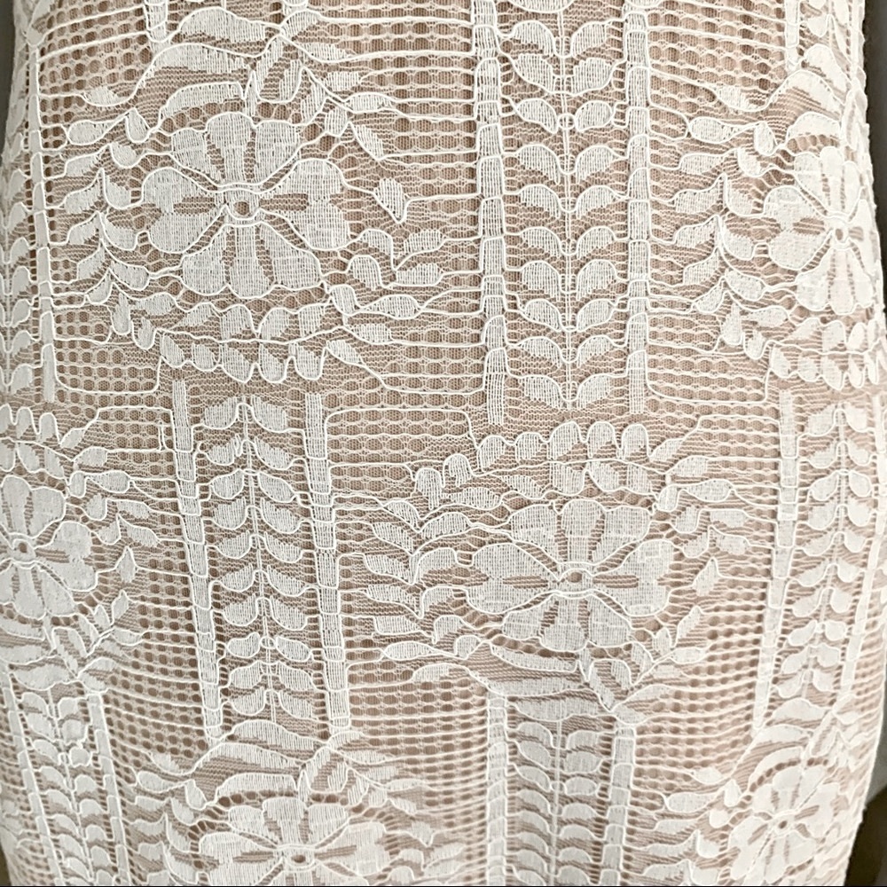 LULUS Avianna Lace Bodycon Dress Spaghetti Strap White Low Back Style 754162 - Picture 13 of 16